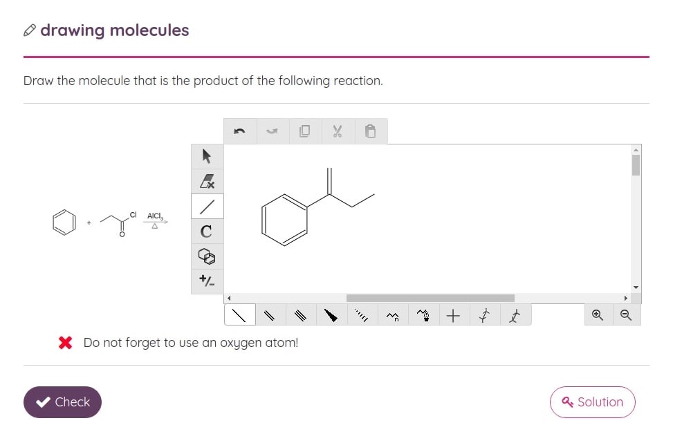 Example of a chemistry exercise