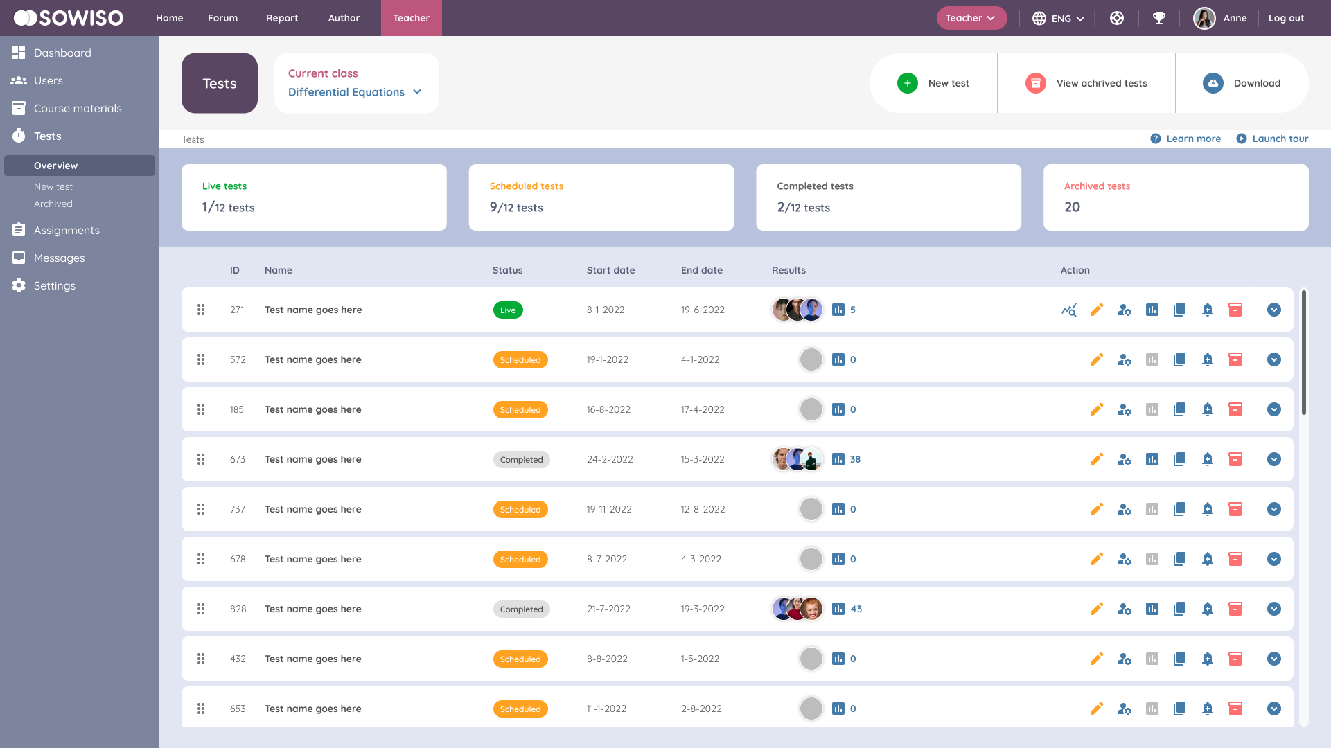 Screenshot new sowiso interface