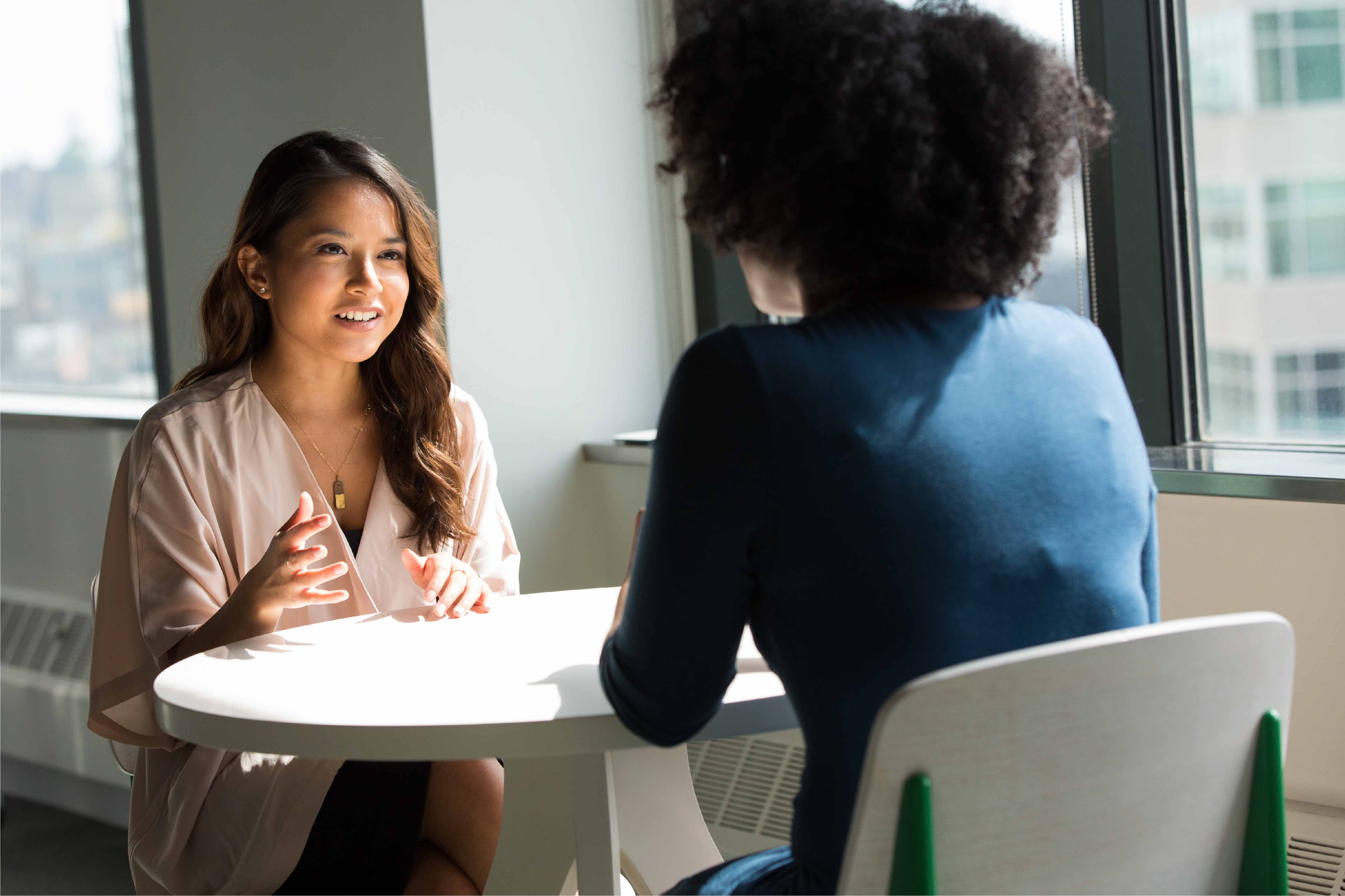 teacher talking with a student