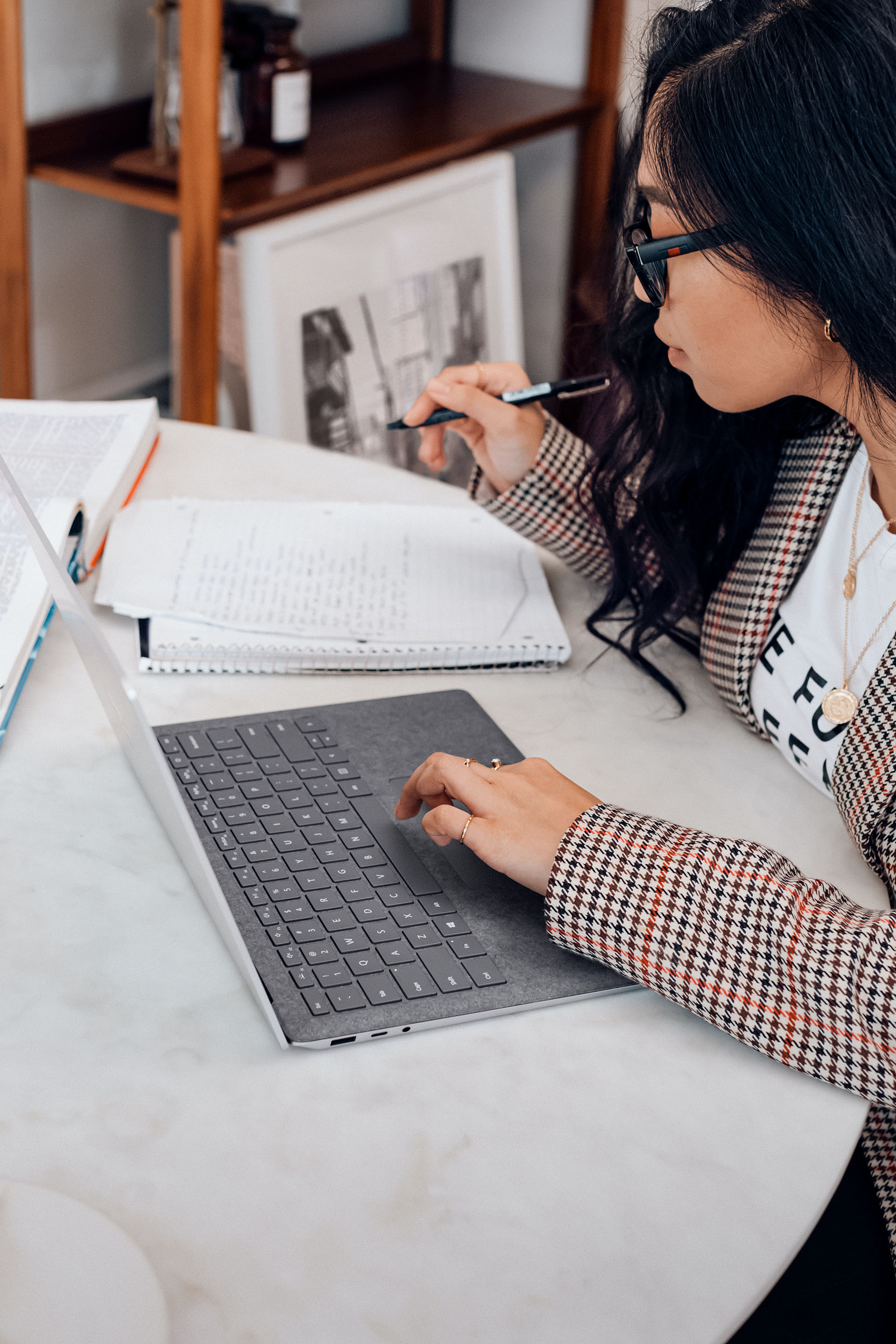 student studying