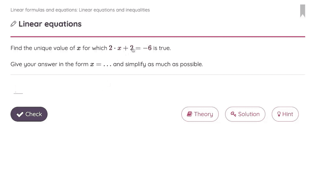 Screenshot of a problem on SOWISO